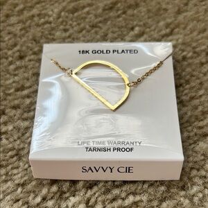 Savvy Cie D Initial 18k gold plated necklace